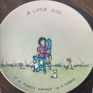FLAVIA WEEDN DECORATIVE PLATE 'A LITTLE GIRL IS A MIRACLE WRAPPED IN A RIBBON’‎